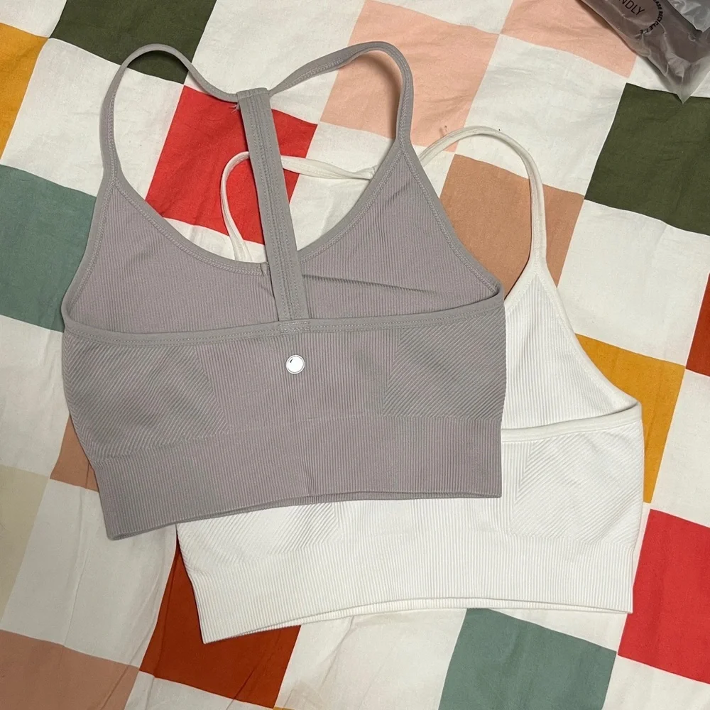 Yogalicious White and Lavender Crop Tops - Picture 2 of 3